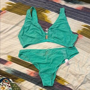 Teal Women's Panty and Bra Set